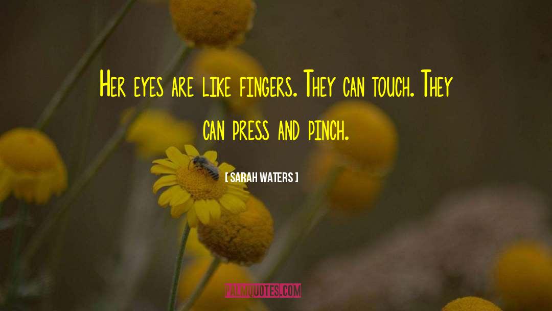 Sarah Waters Quotes: Her eyes are like fingers.