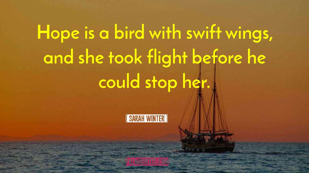Sarah Winter Quotes: Hope is a bird with
