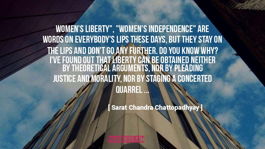 Sarat Chandra Chattopadhyay Quotes: Women's liberty