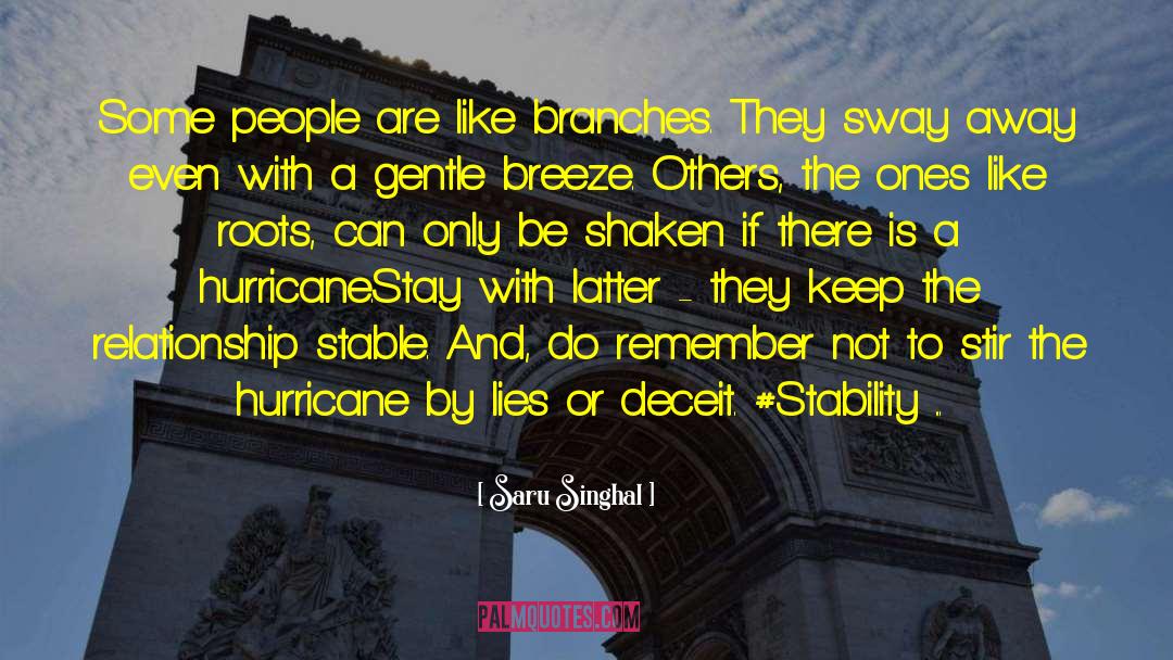 Saru Singhal Quotes: Some people are like branches.