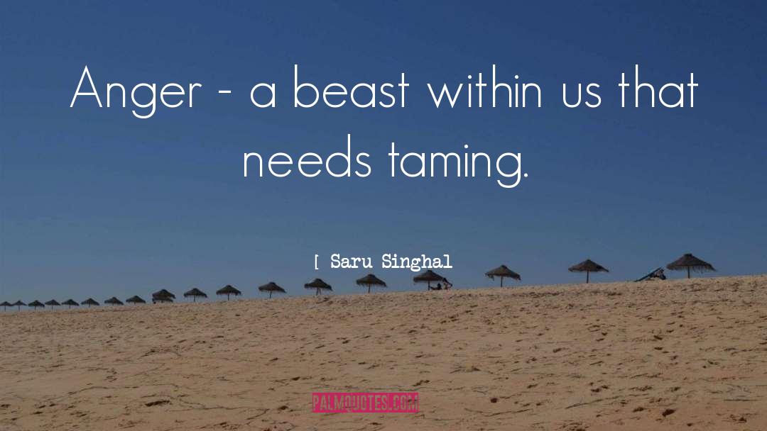 Saru Singhal Quotes: Anger - a beast within