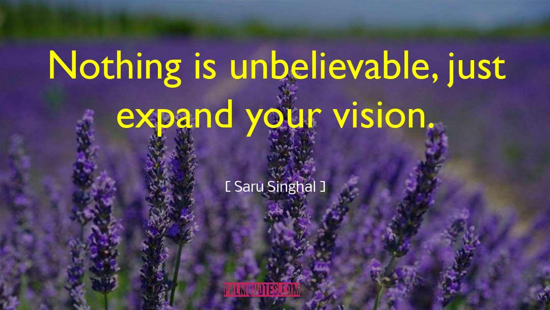 Saru Singhal Quotes: Nothing is unbelievable, just expand