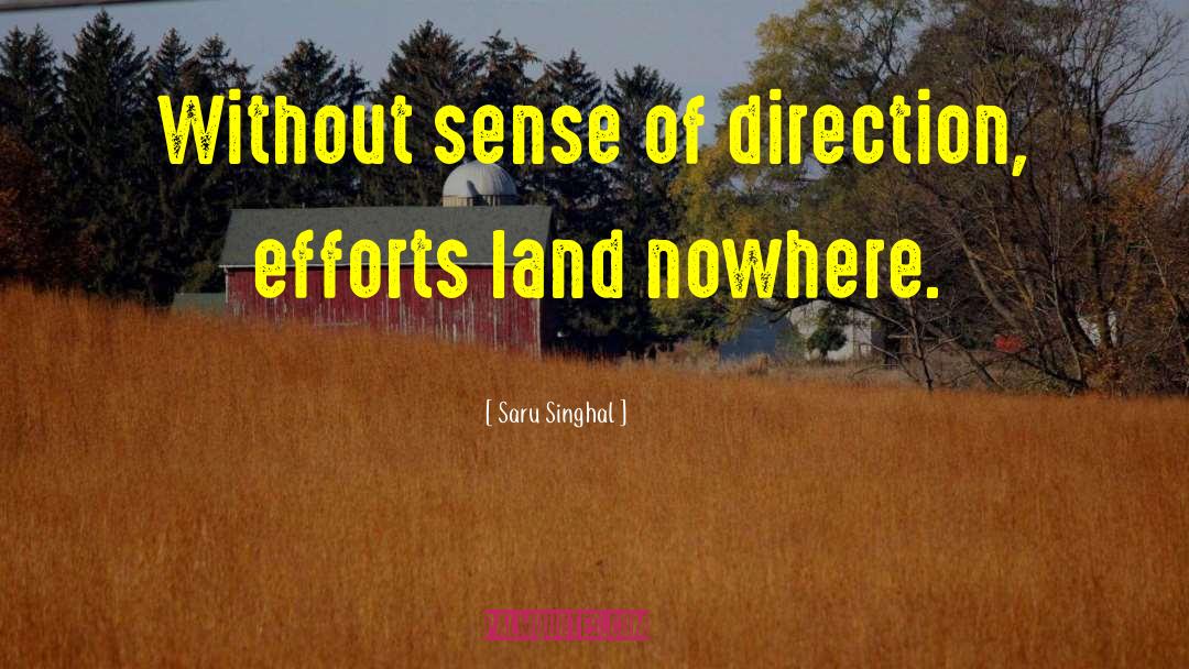 Saru Singhal Quotes: Without sense of direction, efforts