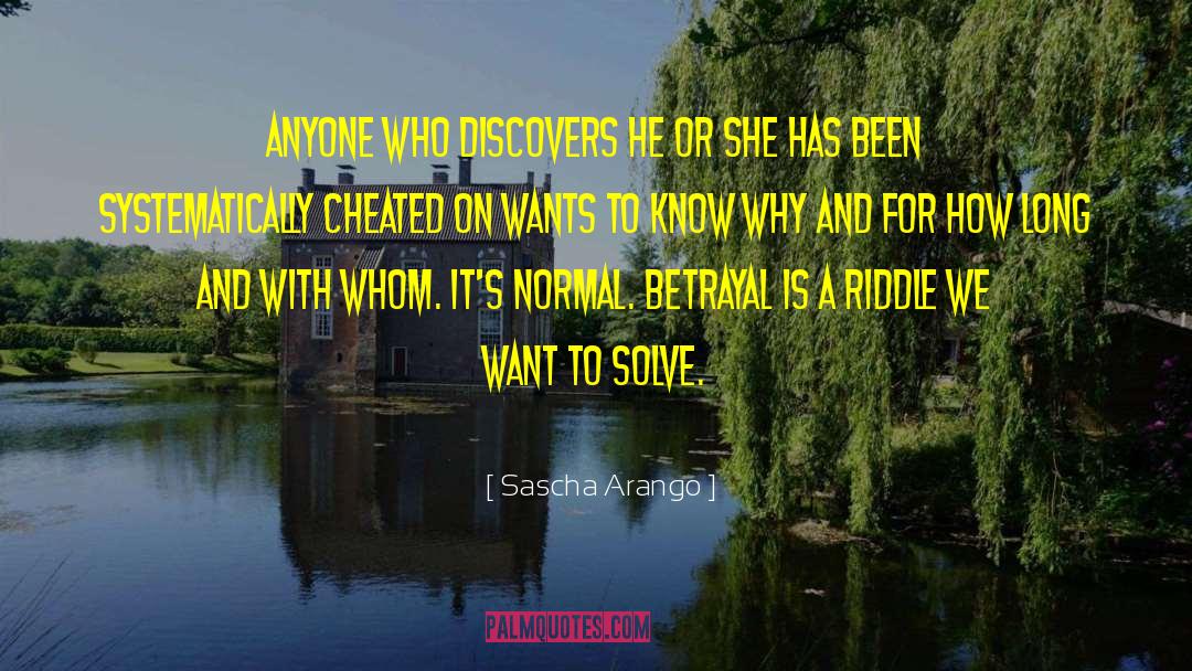 Sascha Arango Quotes: Anyone who discovers he or