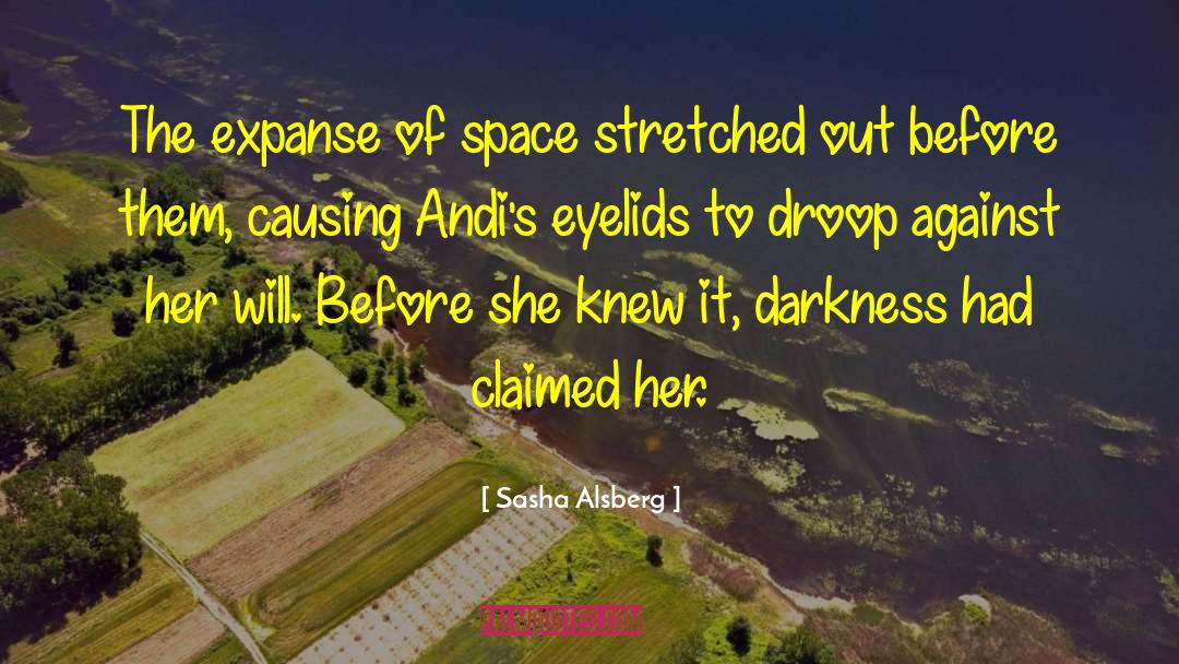 Sasha Alsberg Quotes: The expanse of space stretched