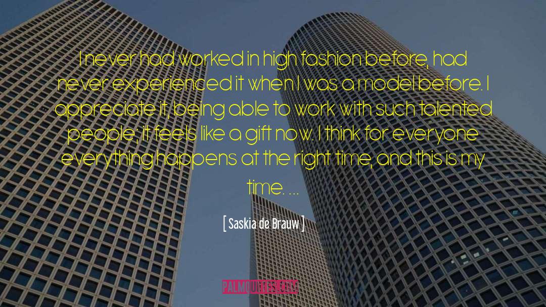 Saskia De Brauw Quotes: I never had worked in