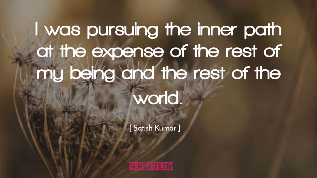 Satish Kumar Quotes: I was pursuing the inner