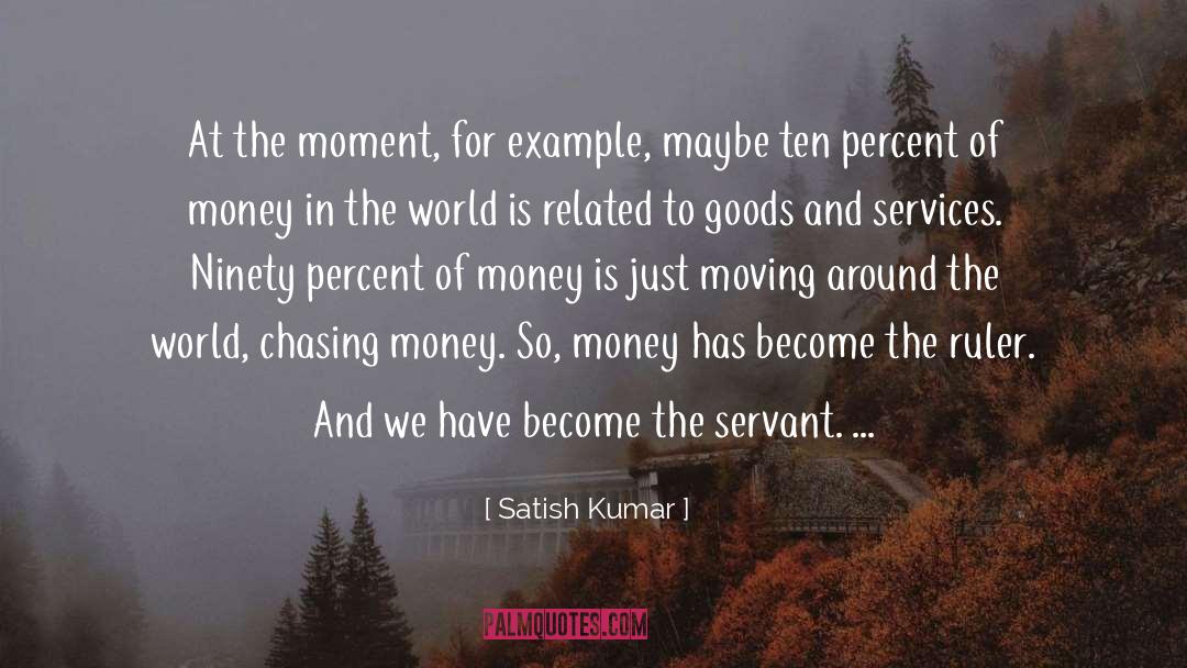 Satish Kumar Quotes: At the moment, for example,
