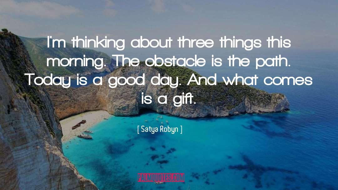 Satya Robyn Quotes: I'm thinking about three things