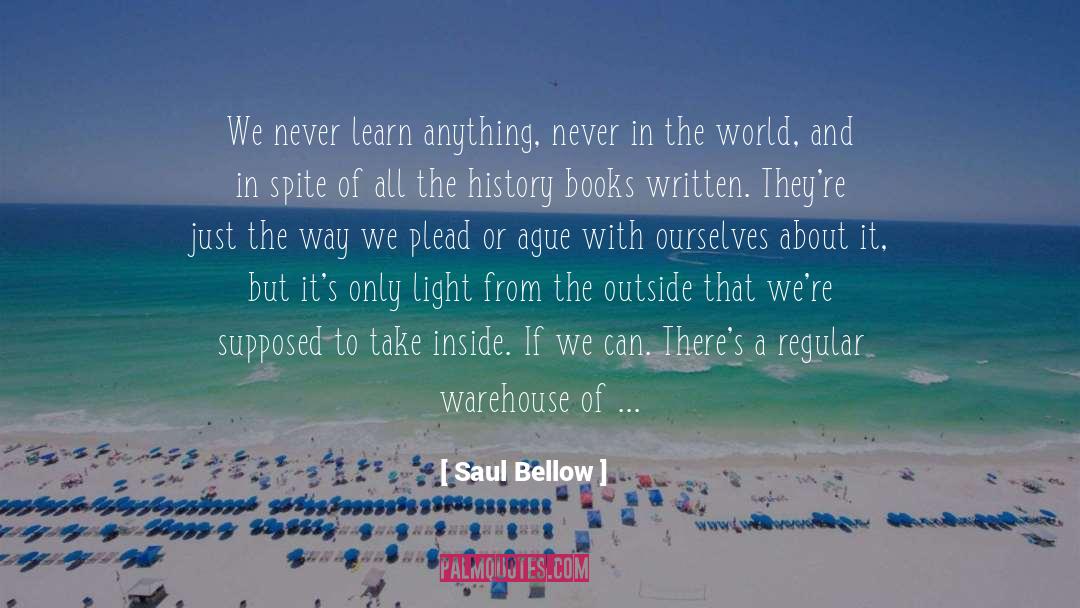 Saul Bellow Quotes: We never learn anything, never