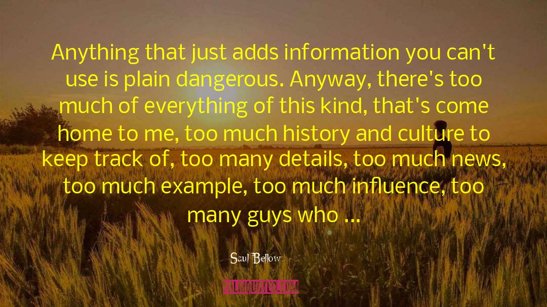 Saul Bellow Quotes: Anything that just adds information