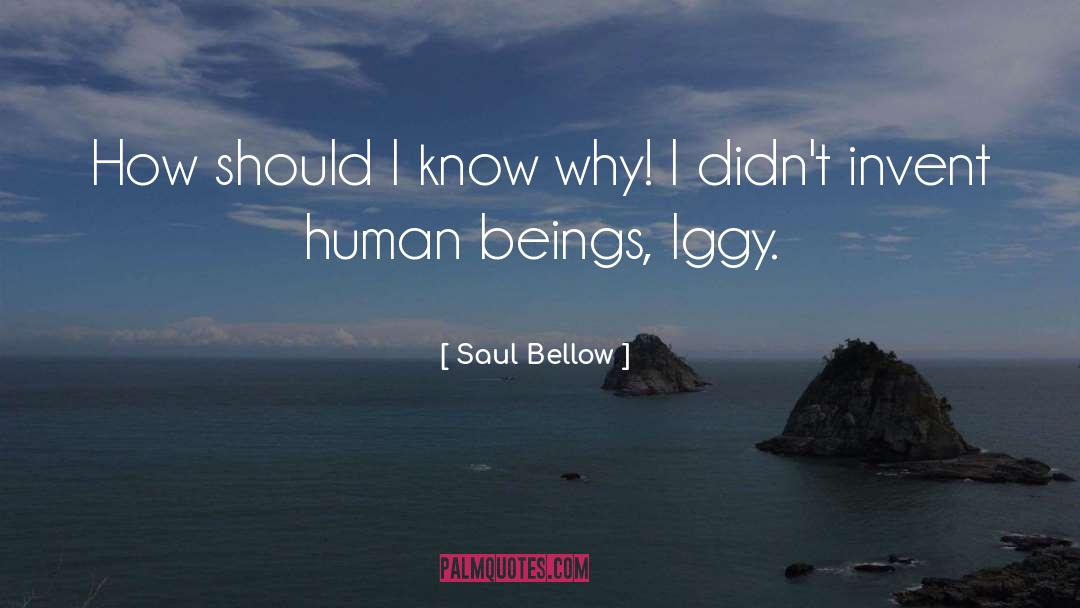 Saul Bellow Quotes: How should I know why!