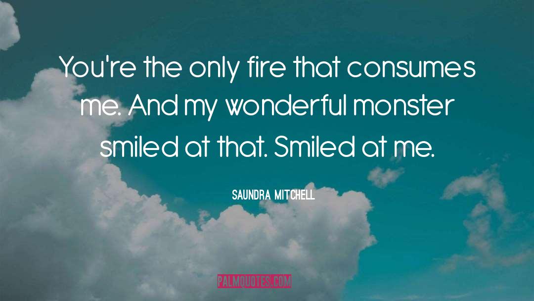 Saundra Mitchell Quotes: You're the only fire that