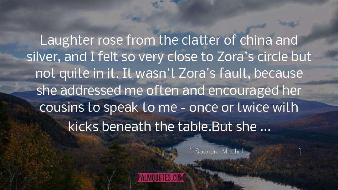 Saundra Mitchell Quotes: Laughter rose from the clatter