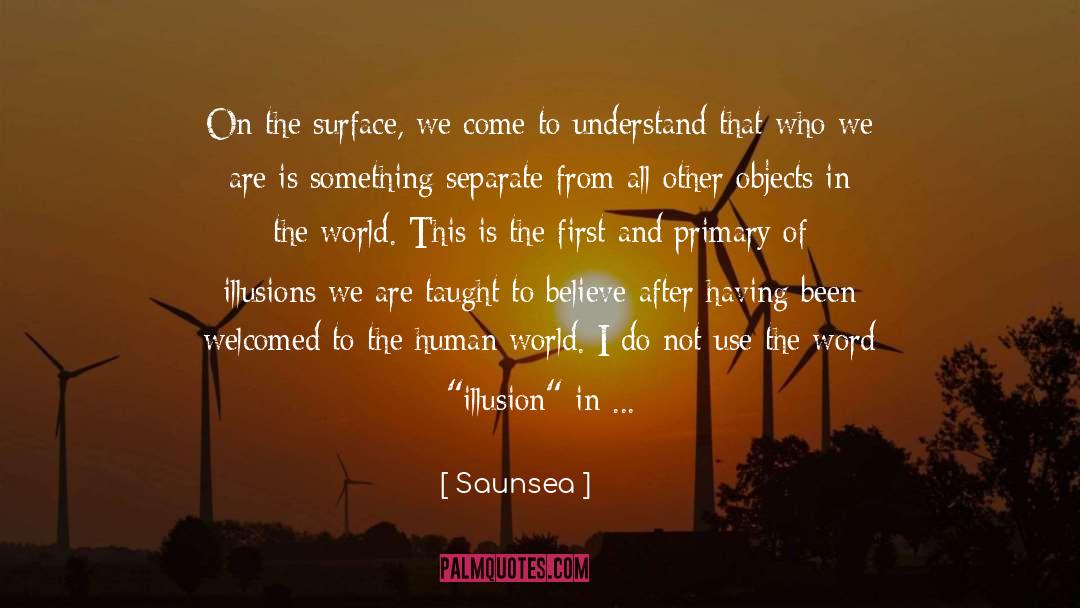 Saunsea Quotes: On the surface, we come