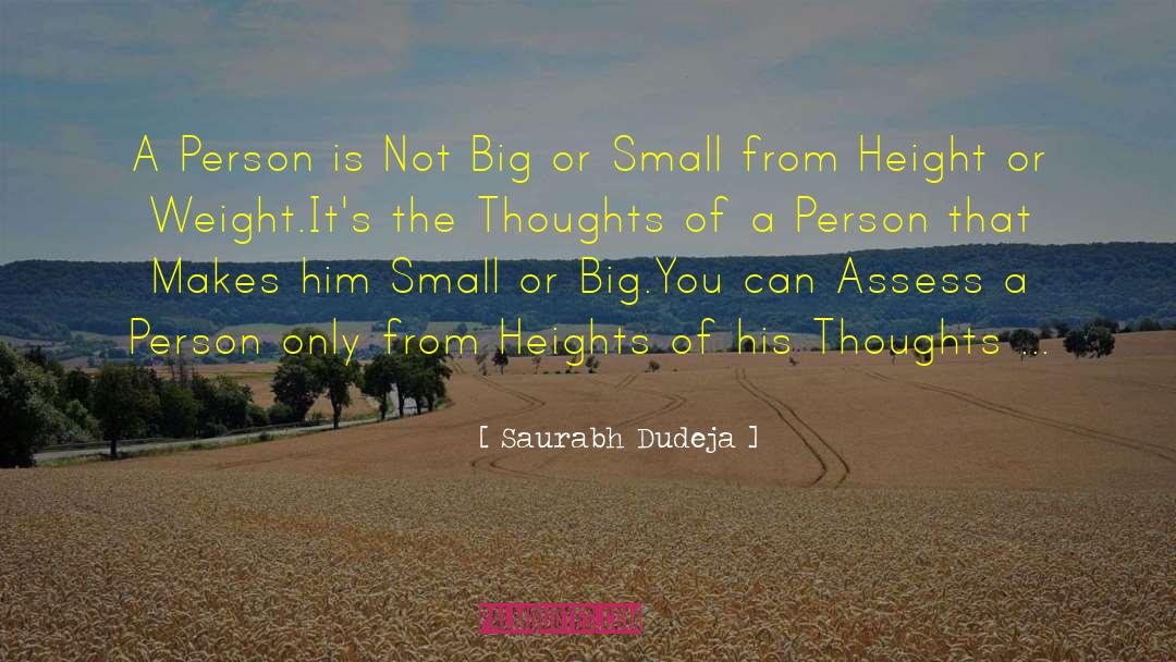 Saurabh Dudeja Quotes: A Person is Not Big