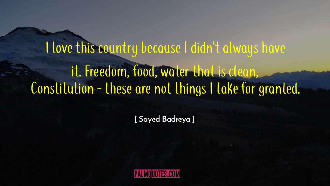 Sayed Badreya Quotes: I love this country because