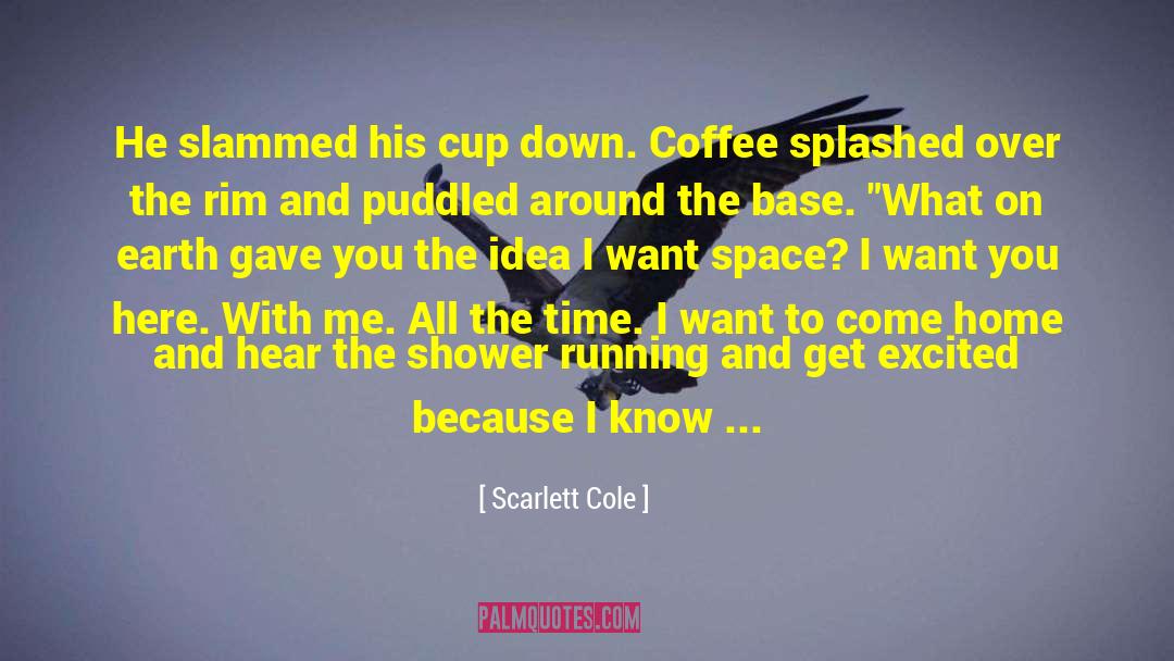 Scarlett Cole Quotes: He slammed his cup down.