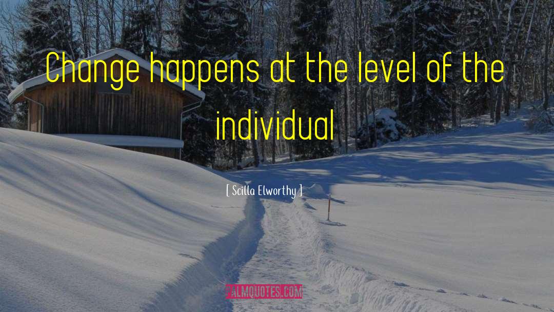 Scilla Elworthy Quotes: Change happens at the level
