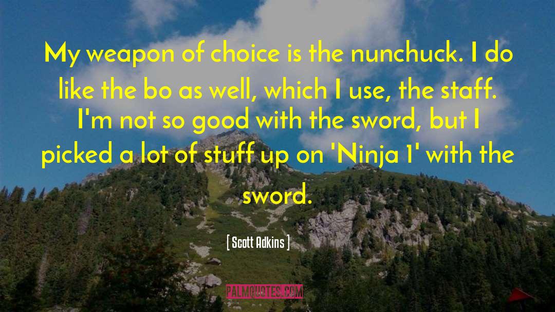 Scott Adkins Quotes: My weapon of choice is