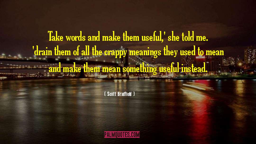 Scott Bradfield Quotes: Take words and make them