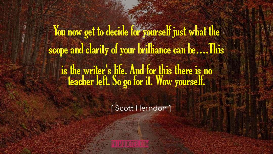 Scott Herndon Quotes: You now get to decide