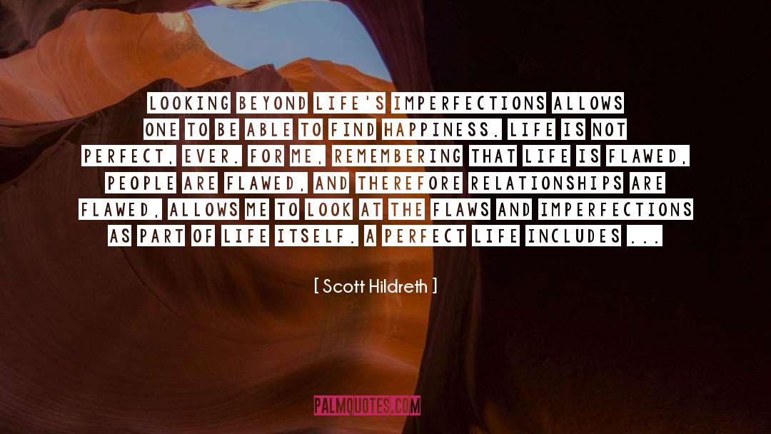 Scott Hildreth Quotes: Looking beyond life's imperfections allows