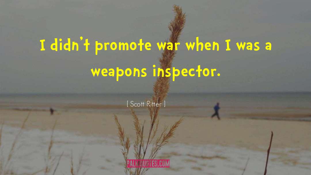 Scott Ritter Quotes: I didn't promote war when