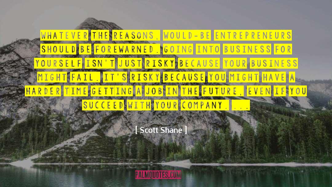 Scott Shane Quotes: Whatever the reasons, would-be entrepreneurs