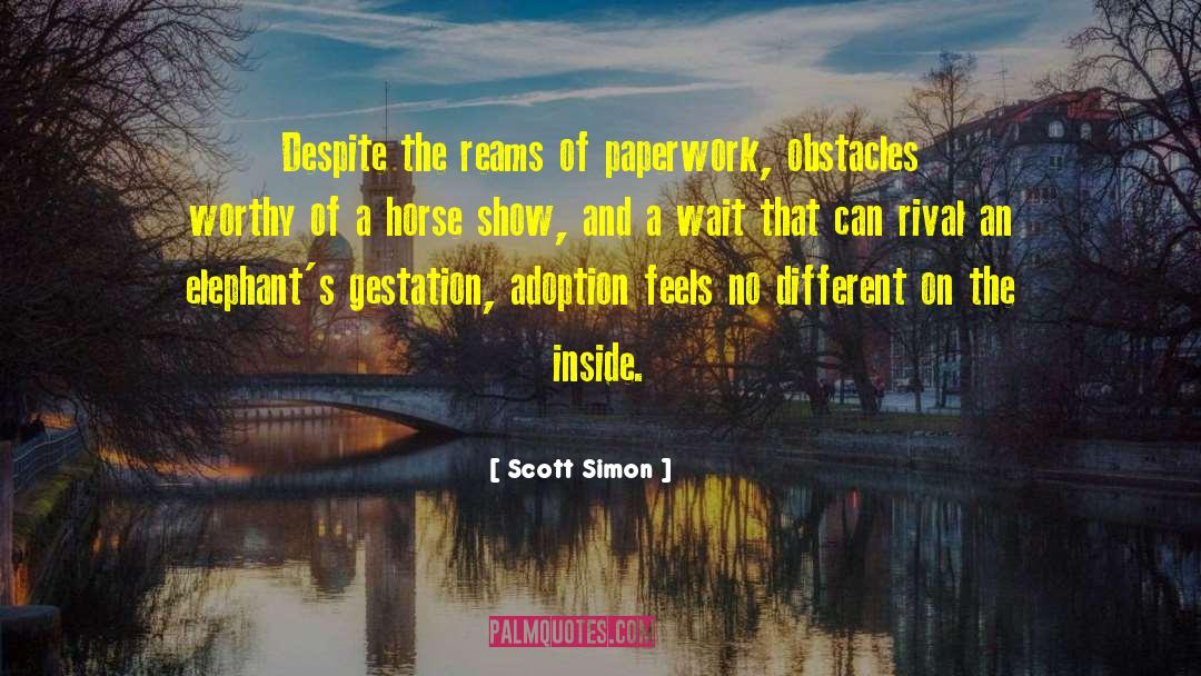 Scott Simon Quotes: Despite the reams of paperwork,