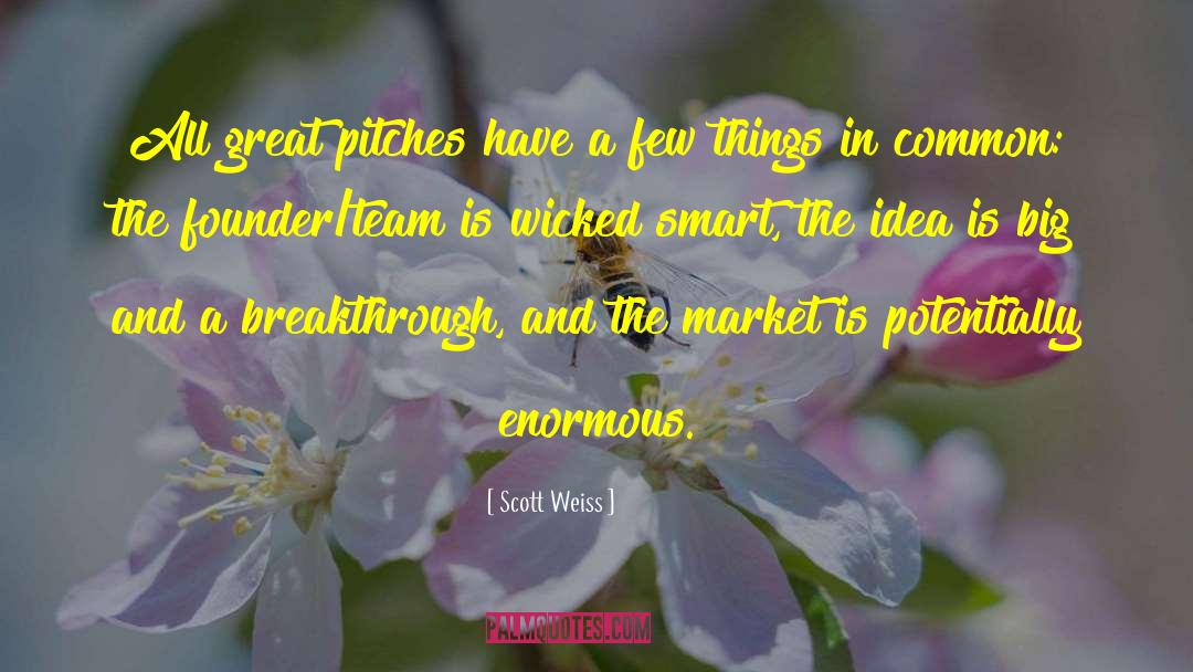 Scott Weiss Quotes: All great pitches have a