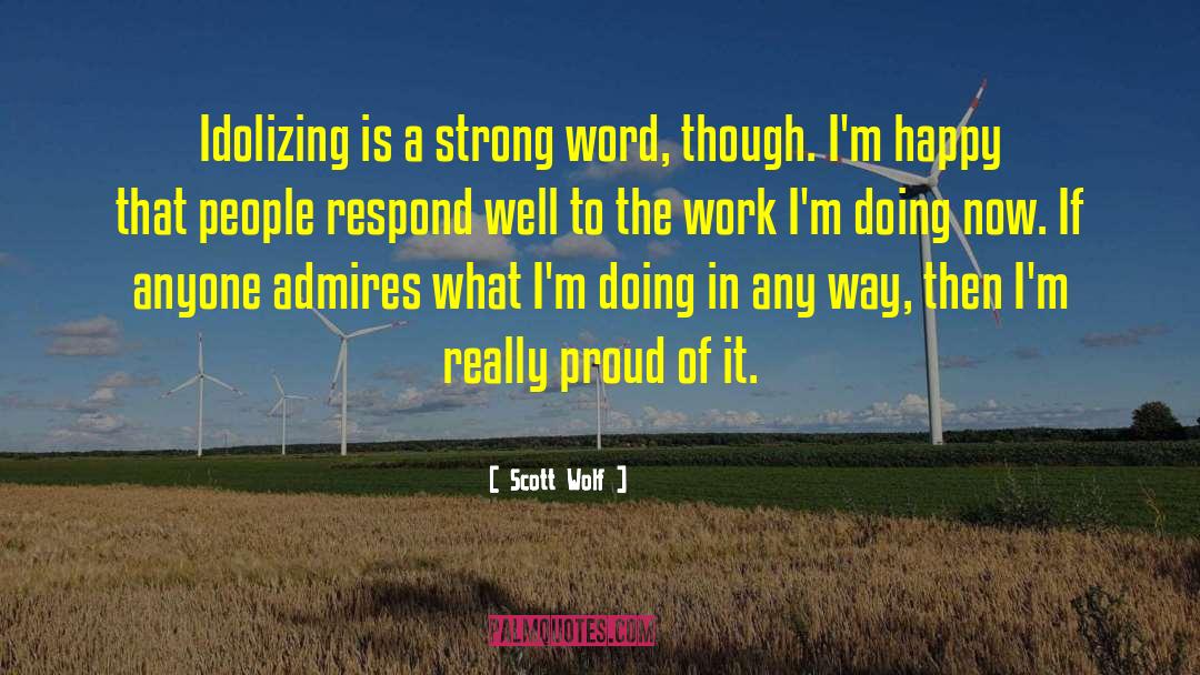 Scott Wolf Quotes: Idolizing is a strong word,