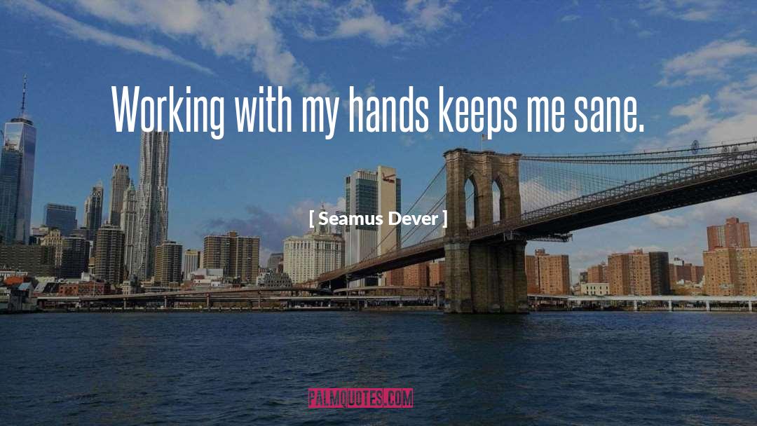 Seamus Dever Quotes: Working with my hands keeps