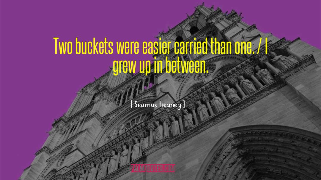 Seamus Heaney Quotes: Two buckets were easier carried