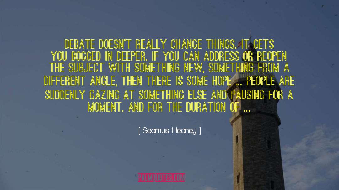 Seamus Heaney Quotes: Debate doesn't really change things.