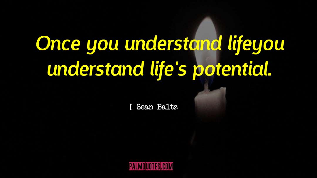 Sean Baltz Quotes: Once you understand life<br>you understand
