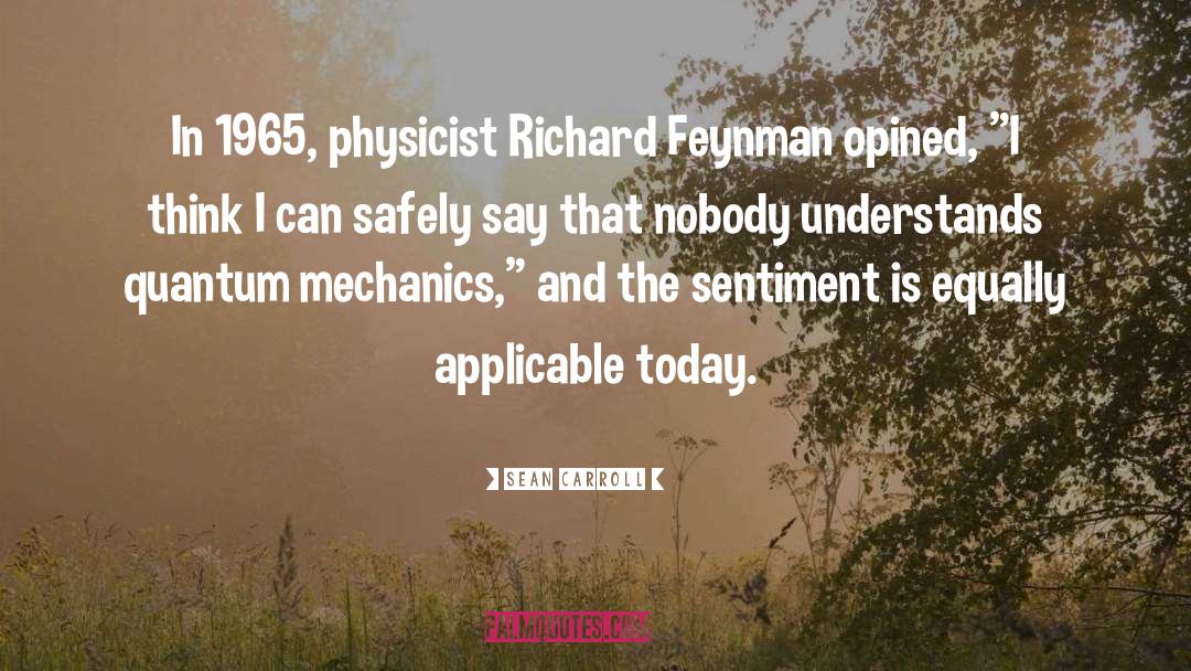 Sean Carroll Quotes: In 1965, physicist Richard Feynman