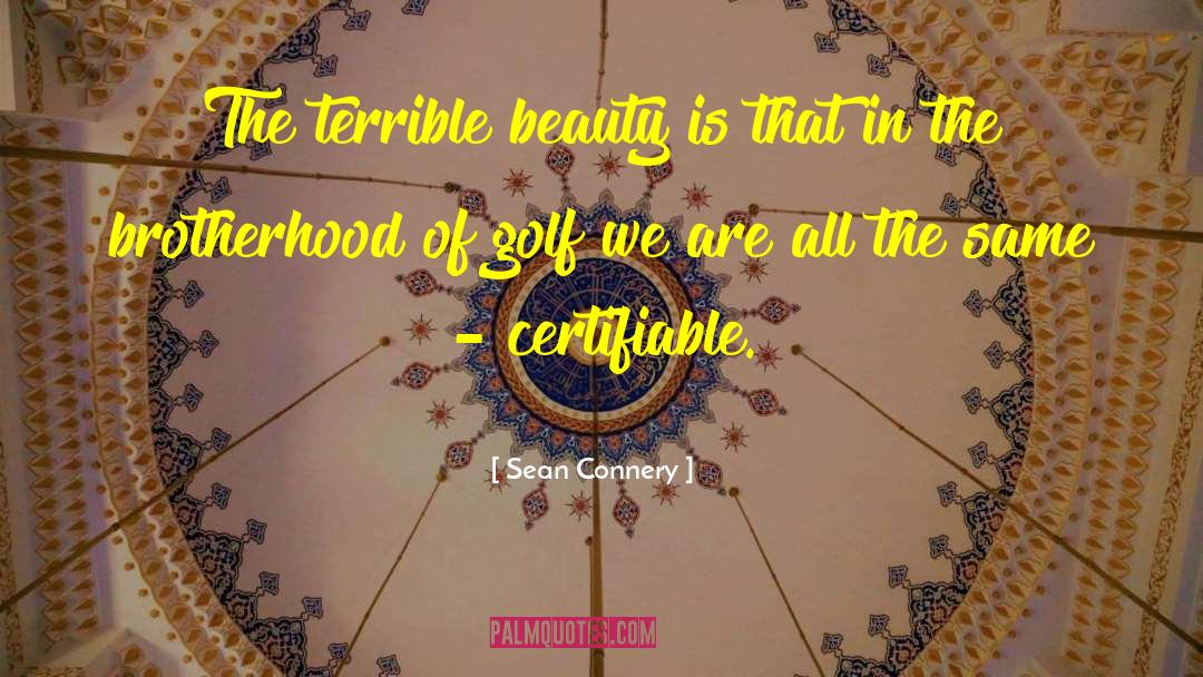 Sean Connery Quotes: The terrible beauty is that