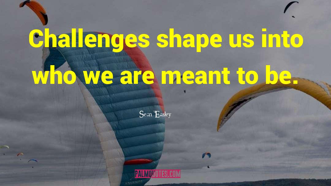 Sean Easley Quotes: Challenges shape us into who