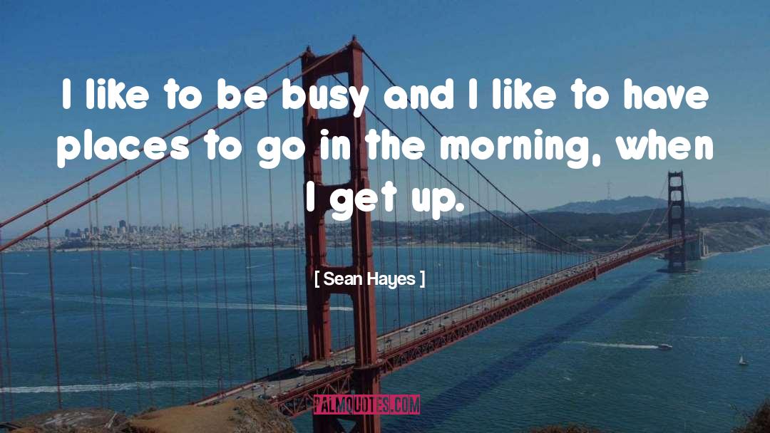 Sean Hayes Quotes: I like to be busy