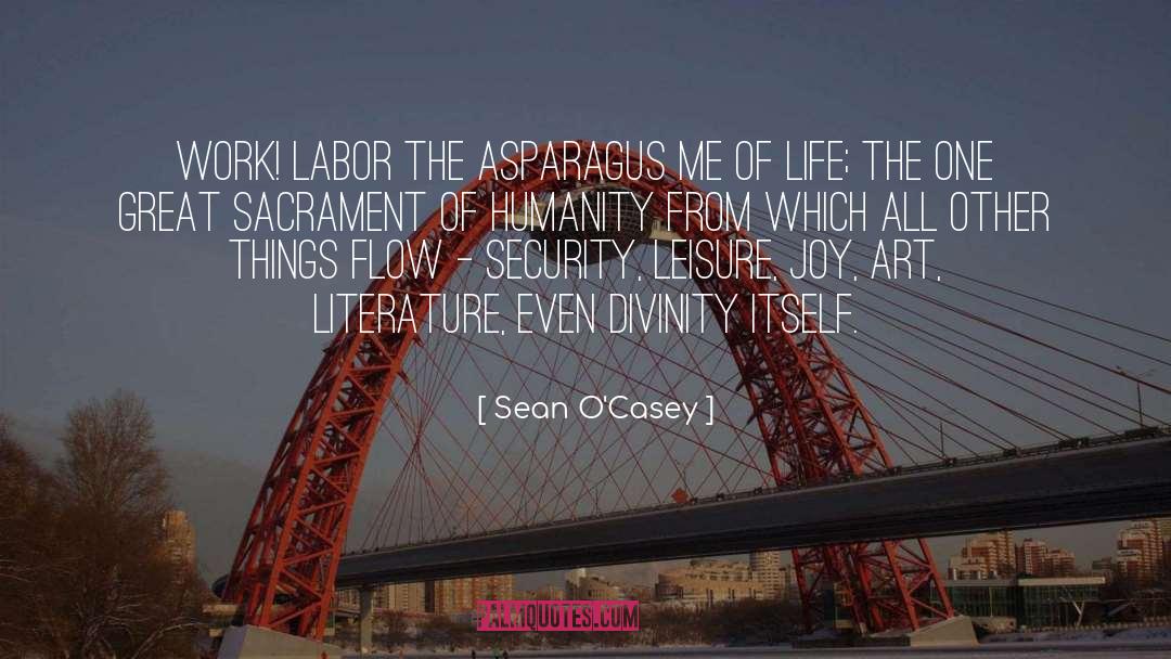 Sean O'Casey Quotes: Work! labor the asparagus me