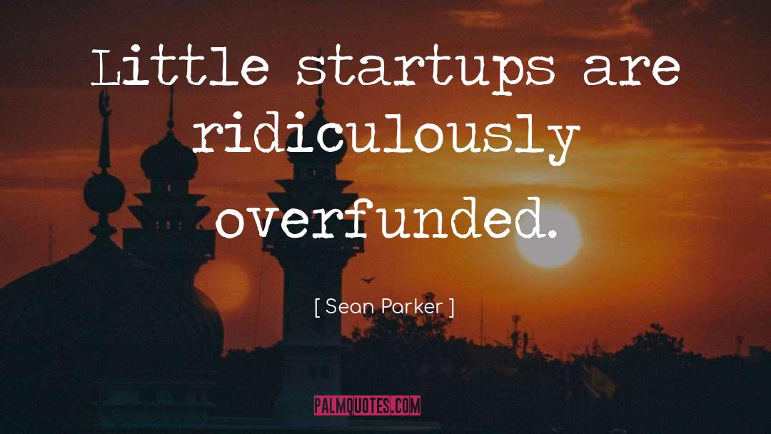 Sean Parker Quotes: Little startups are ridiculously overfunded.