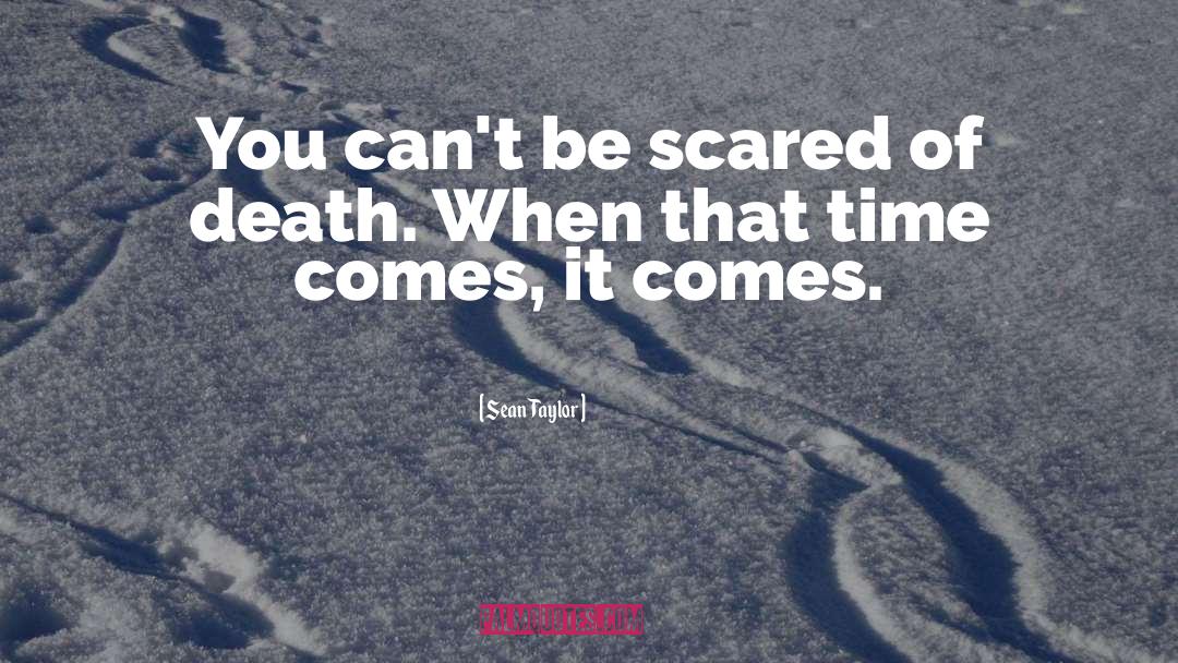 Sean Taylor Quotes: You can't be scared of