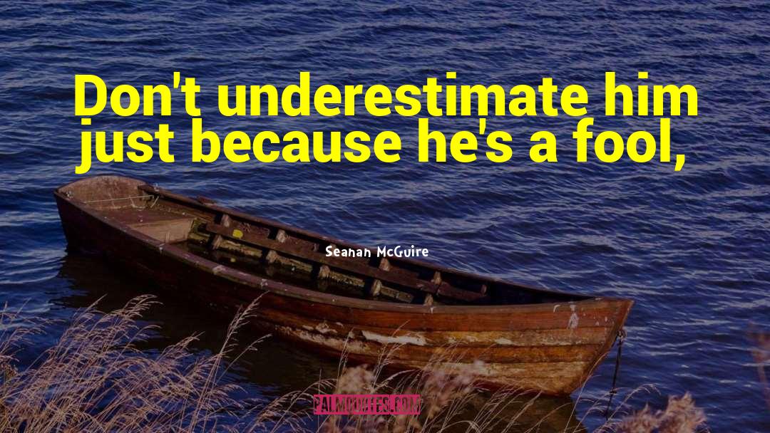 Seanan McGuire Quotes: Don't underestimate him just because