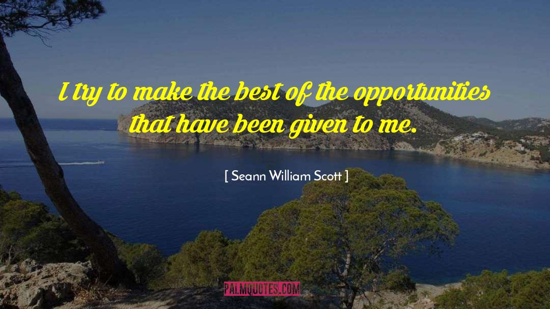 Seann William Scott Quotes: I try to make the