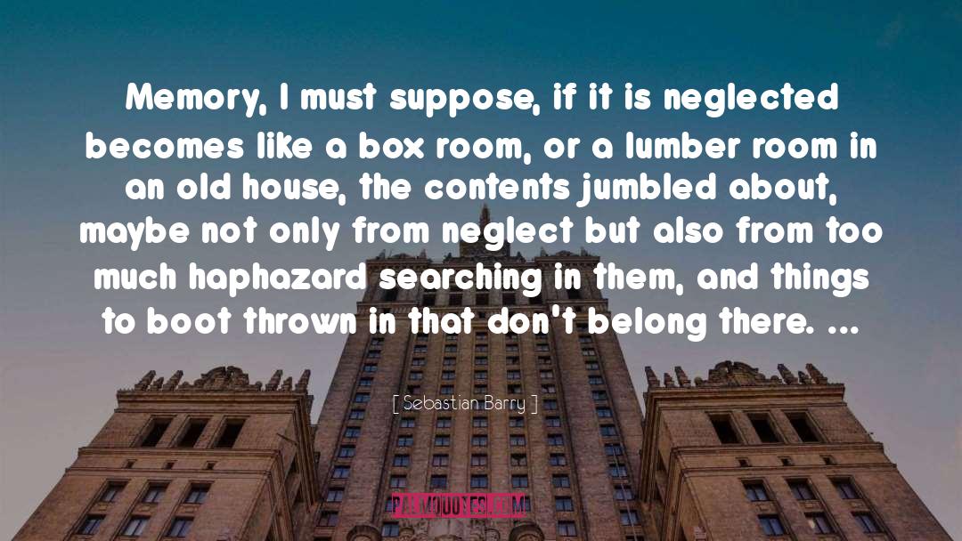 Sebastian Barry Quotes: Memory, I must suppose, if