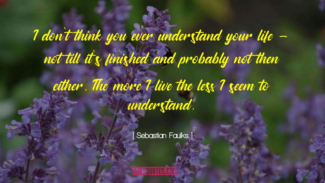 Sebastian Faulks Quotes: I don't think you ever