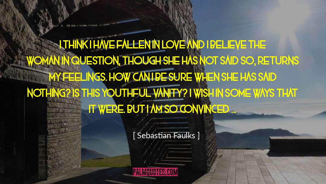 Sebastian Faulks Quotes: I think I have fallen