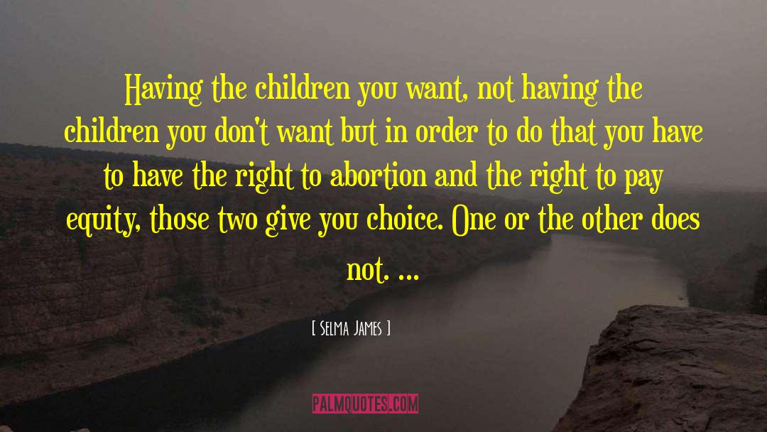 Selma James Quotes: Having the children you want,