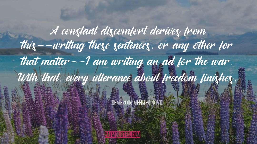 Semezdin Mehmedinovic Quotes: A constant discomfort derives from